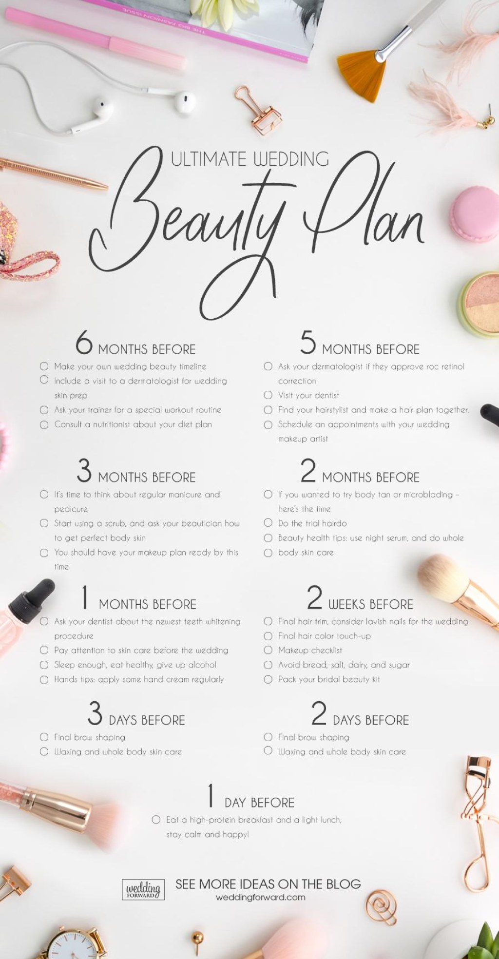 Picture of: Wedding Beauty Plan (Full Beauty Timeline From Head To Toe)